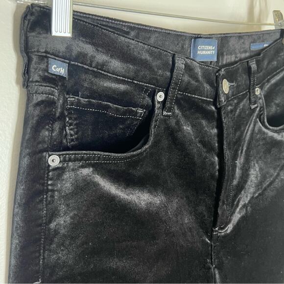 NEW Citizens of Humanity Isola Cropped Boot Cut in Black Velvet Sz 28 - Picture 4 of 9